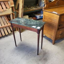 Marble top skinny table. Dimensions are in the photos