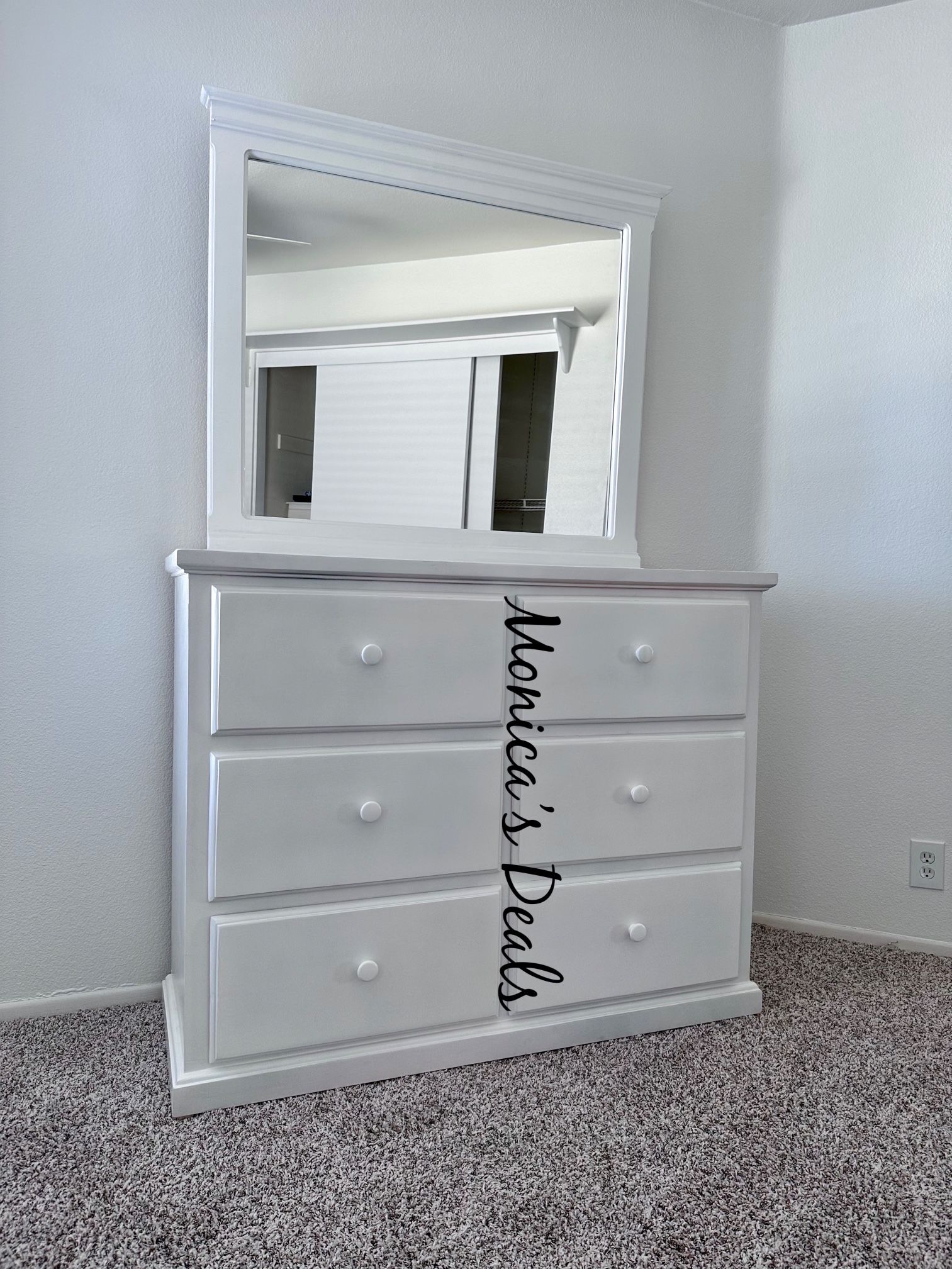 Solid Wood 48” Dresser With Mirror $500