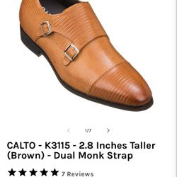 Calto Double Monk Elevator dress shoes- Sz 10