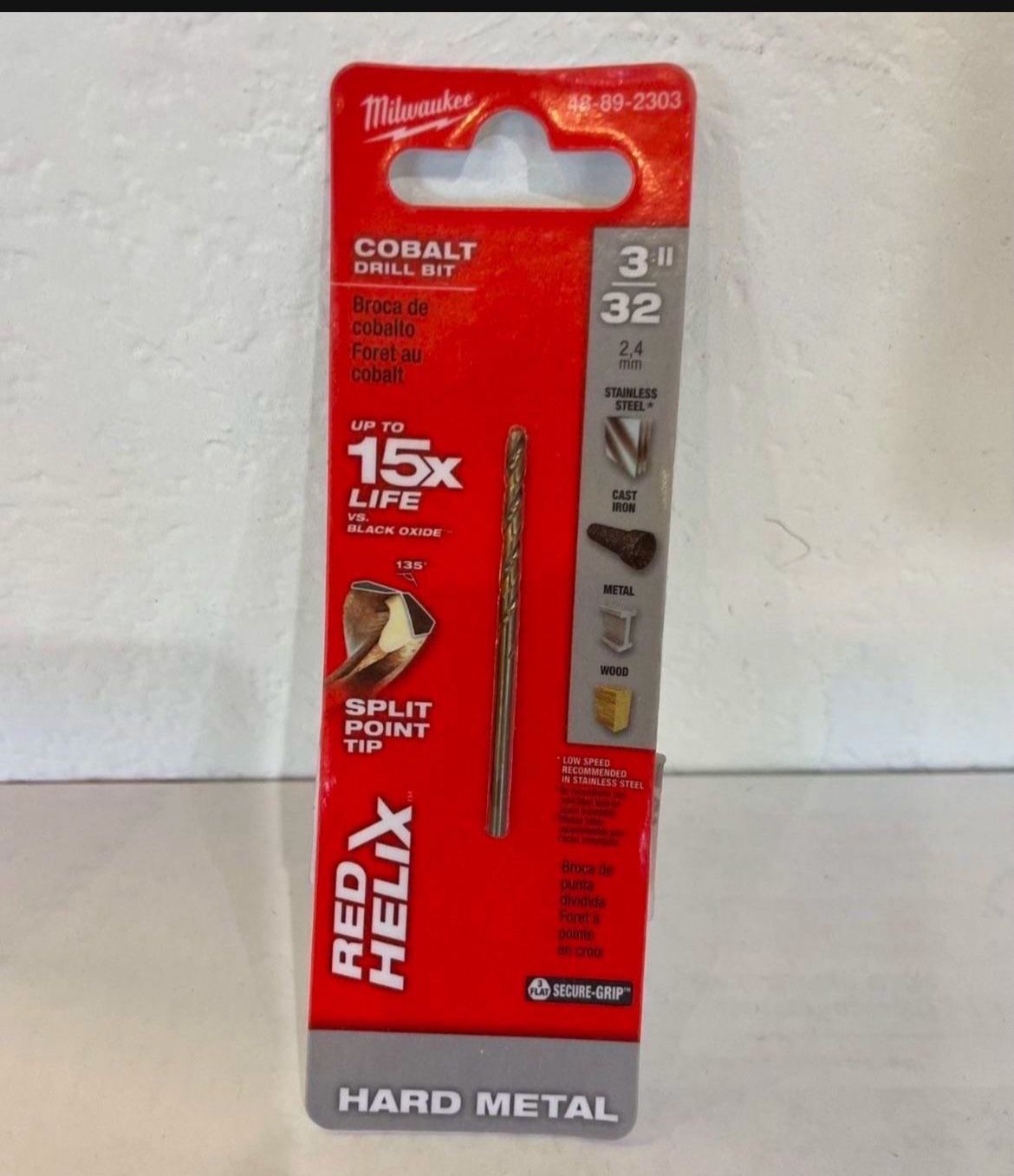 3/32” Cobalt Red Helix Twist Drill Bit 48-89-2303