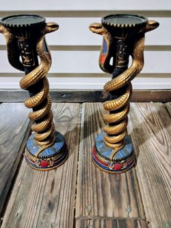 Set of 2 Decorative Egyptian Candle Holders