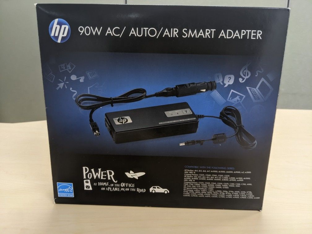 HP aj652aa 90W Smart Auto/Air/AC Power Adapter