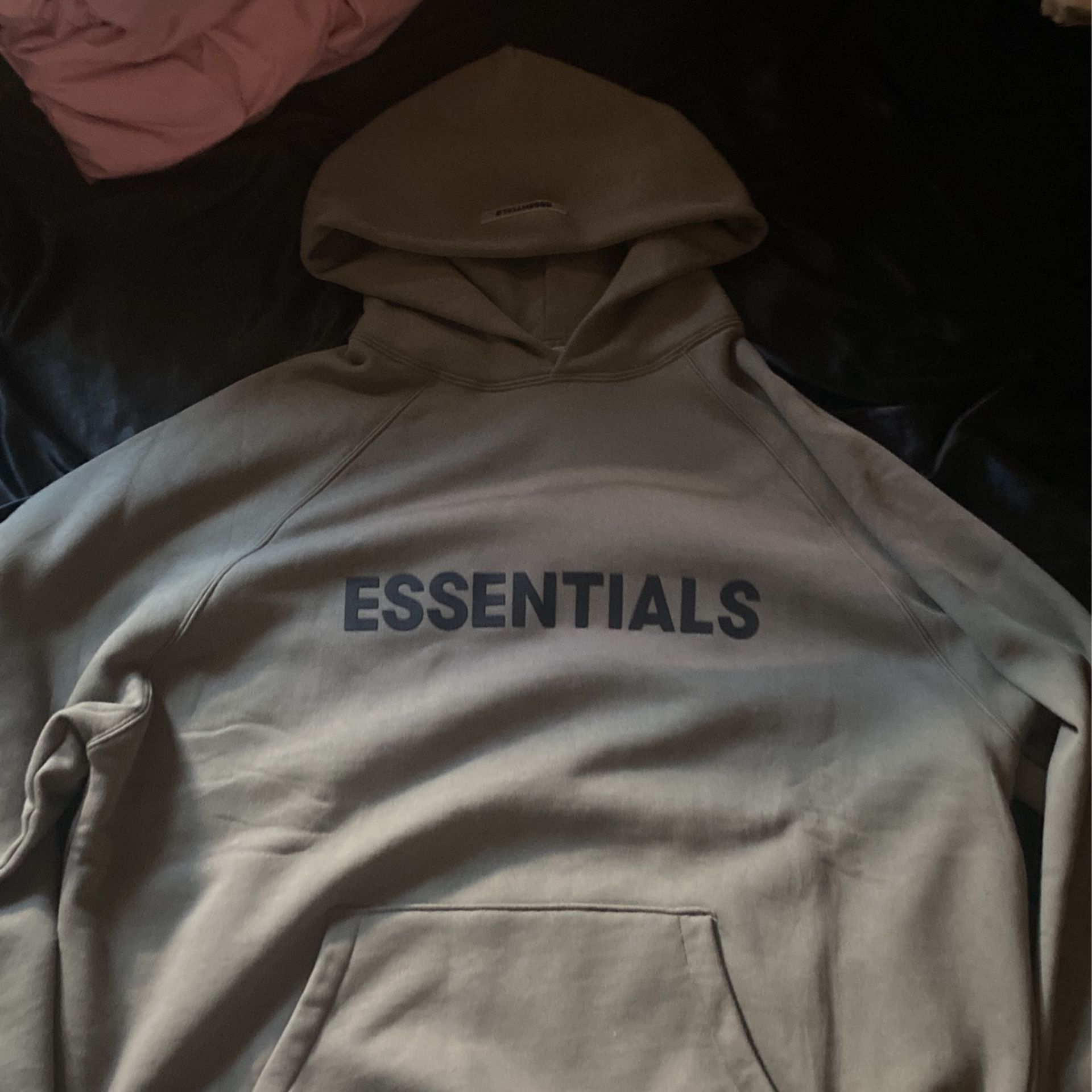 essentials hoodie size large 