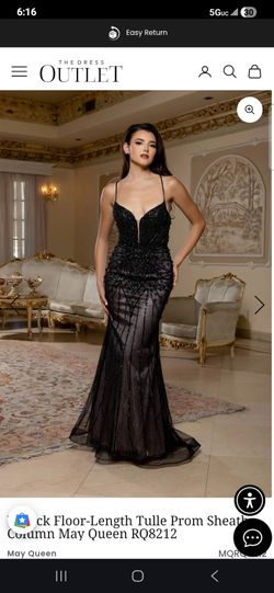 Black beaded prom dress. Altered to fit 5'3