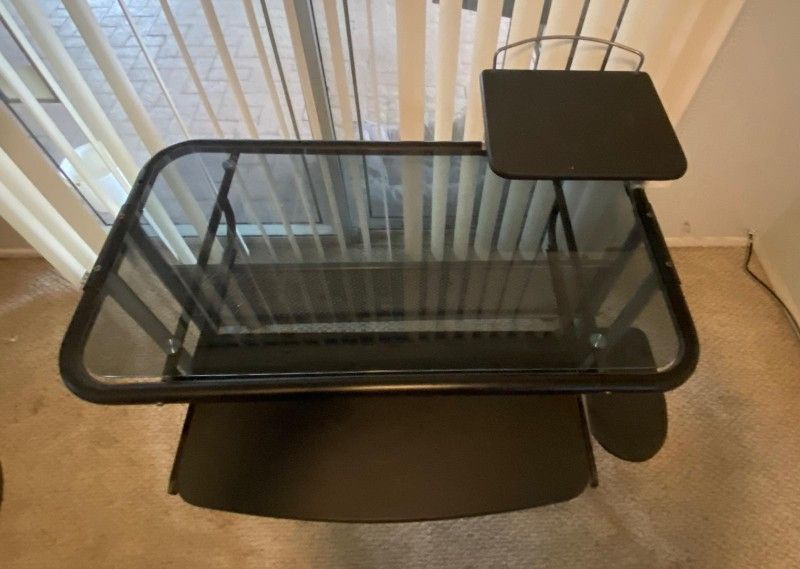 Glass Desk With Keyboard Slide Out