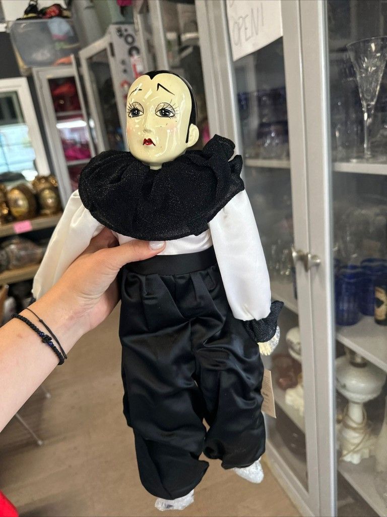 Bradley Dolls Musical Send In The Clowns Porcelain Pierrot Collectible Clown