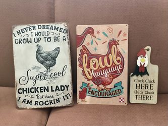Chicken Themed Signs And Stickers