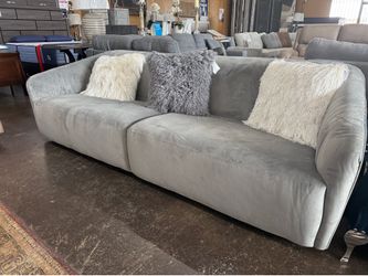 Modern Gray Velvet Modular Sofa FLOOR MODEL CLEARANCE