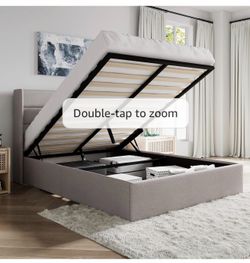 Queen hydraulic lift bed