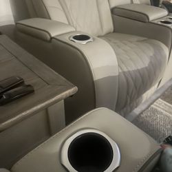 Sofa Loveseat Set Genuine Leather 