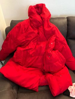 Red Oversized Puffer Coat