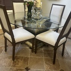 Glass Table and authentic RH dining room chairs -$500
