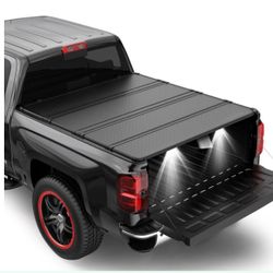 Hard Quad Truck Bed Tonneau Cover For 2014-2018 Chevy Silverado GMC 1500, 2015-2018 Silverado/Sierra 2 HD, Fleetside - 5.8 FT Aluminum Short B