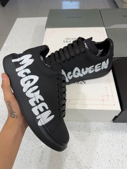 Mcqueens Black Graffiti Men Sneakers