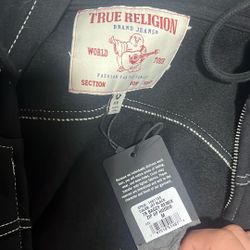 Jet Black Baggy Zip Up Hoodie (true Religion)