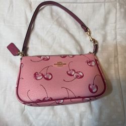 Coach Pink Cherry Print Shoulder Bag