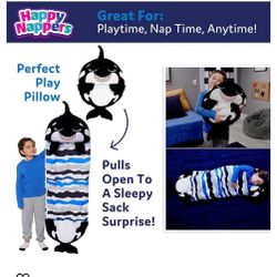 Happy Nappers medium - Shark - Sleeping Bag Converts Into Pillow - Kids Presents