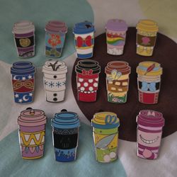 Disney Coffee Cup Mystery Pins 