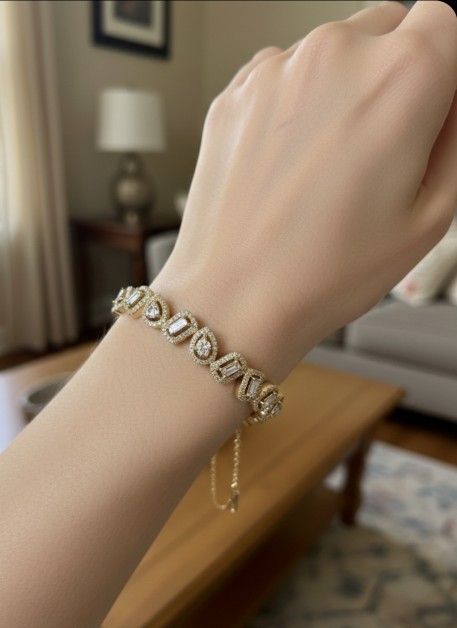 14k gold 2.5ctw natural diamond bangel bracelet 