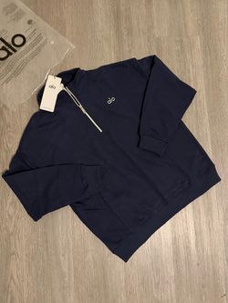 Alo yoga navy blue zip up 1/2 sweatshirt brand new read description