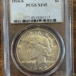 1934-S Peace Dollar – PCGS XF45 