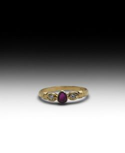 Custom Ruby & Diamond Stackable 18k Ring