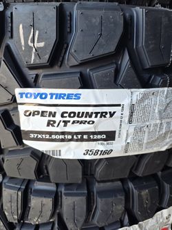 4 New LT 37-12.50-18 Toyo Open Country RT-Pro Terrain Tires 37 X 12.50 R18 Inch Tire Load E 10 Ply FREE Same Day Delivery Inland Empire ON SALE