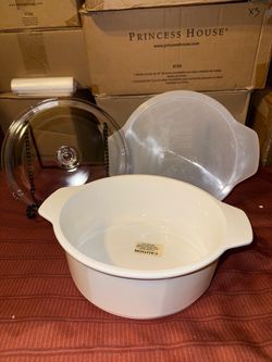 PRINCESS HOUSE !!  Cacerola de 2 qt clasica con tapa de vidrio y tapa de plástico para almacenamiento