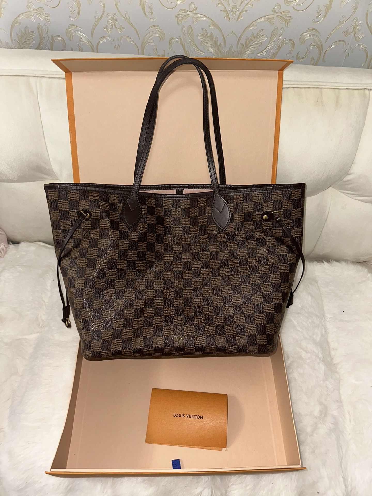 Authentic Louis Vuitton Neverfull Pink Monogram Tote Bag