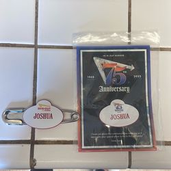 In and out 75th Name Tag