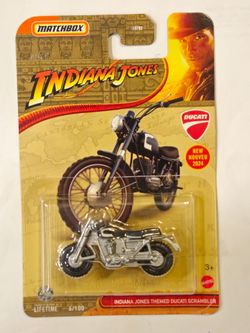 MATCHBOX # 6 OF 100 . INDIANA JONES SERIES . DUCATI SCAMBLER MOTORCYCLE .