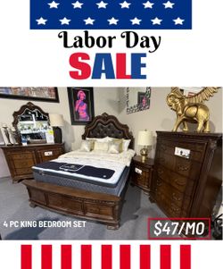 4 PC KING BEDROOM SET