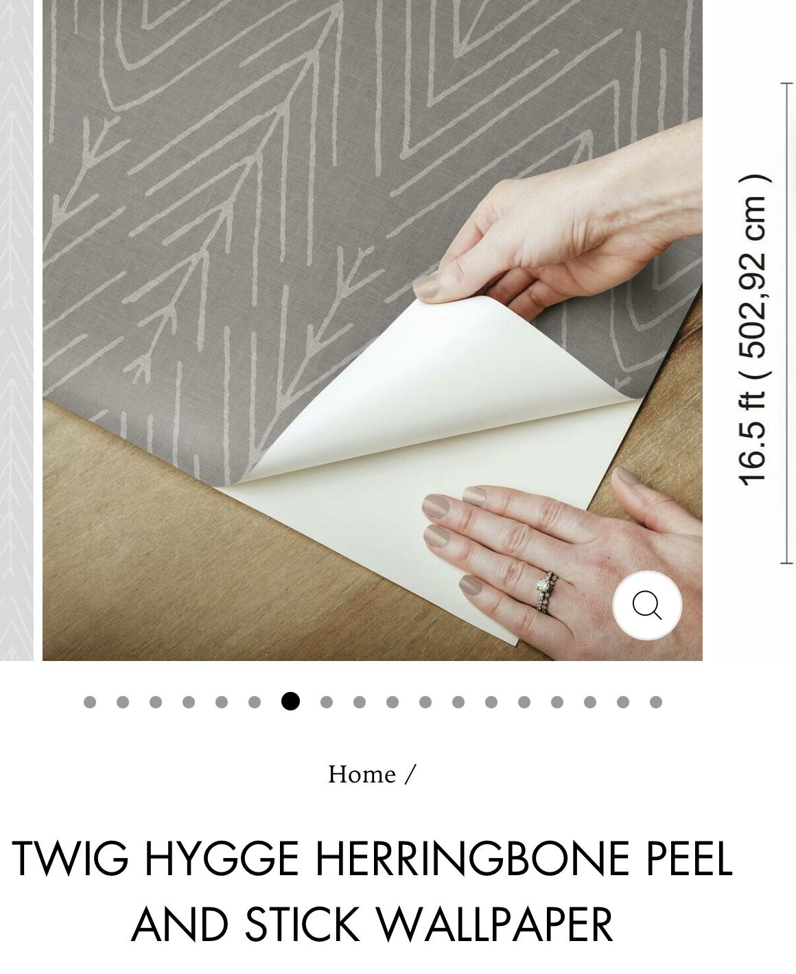 RoomMates TWIG HYGGE HERRINGBONE PEEL AND STICK WALLPAPER