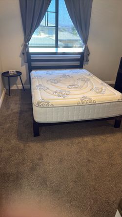 Full/Queen Mattress with free Metal Bed Frame pick up only