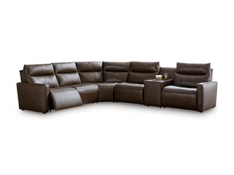 ModZ Chocolate 6-Piece Power Reclining Sectional w/ Audio Console