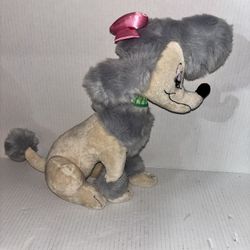 Rare Disney Georgette Poodle Plush Oliver & Company Puffy Bow  Plush RARE ~14”