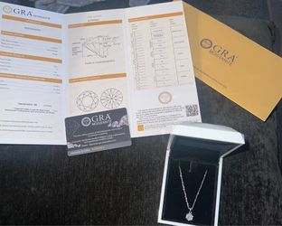 3ct Moissanite Solitaire Necklace with GRA Certificate DVVS1 /Led Light Box