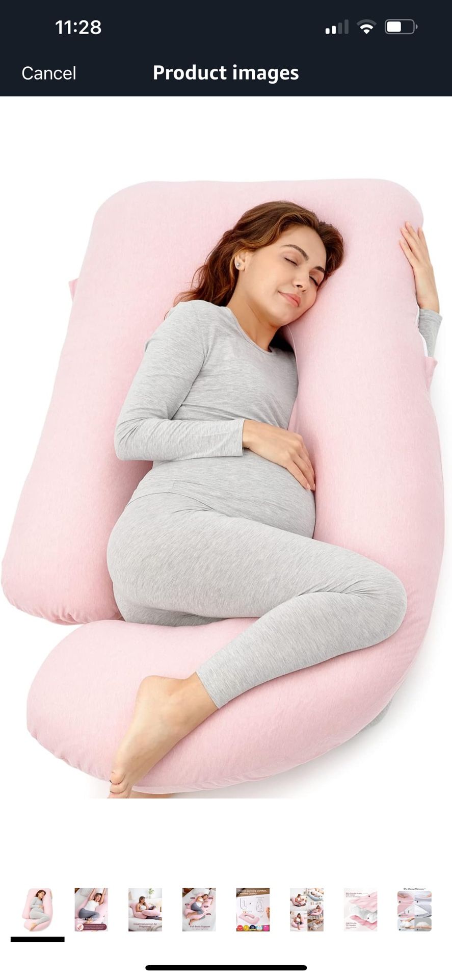 Momcozy Pregnancy Pillows for Sleeping, U Shaped Full Body Maternity Pillow for Side Sleeping - Support for Back, Legs, Belly, HIPS, Pink