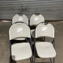 HDX Folding Resin Chairs with Steel Frame (Set of 4)