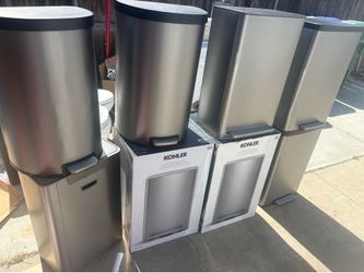 KOHLER soft close trash cans. All working. Mixed condition