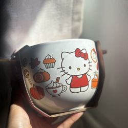 HELLO KITTY CEREAL BOWL w/ Chopsticks