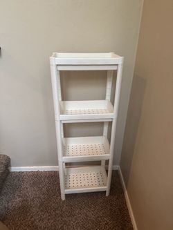 White plastic shelf