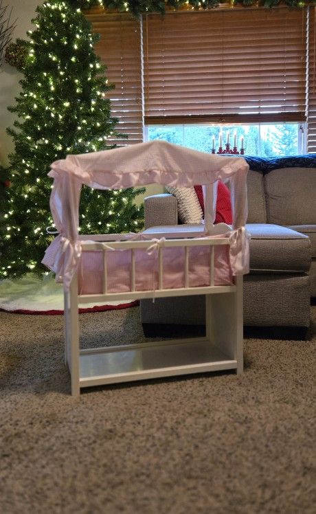 Canopy Doll Crib / Bed, with Bedding