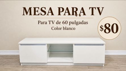 White TV Stand for 60-Inch TV