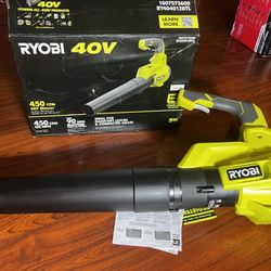 RYOBI BLOWER  40V 120 MPH 450 CFM Cordless Battery Variable-Speed Jet-Fan Leaf Blower (Tool-Only)