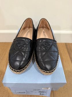 Prada Quilted Nappa Leather Espadrilles – Black – Size 37 – Authentic