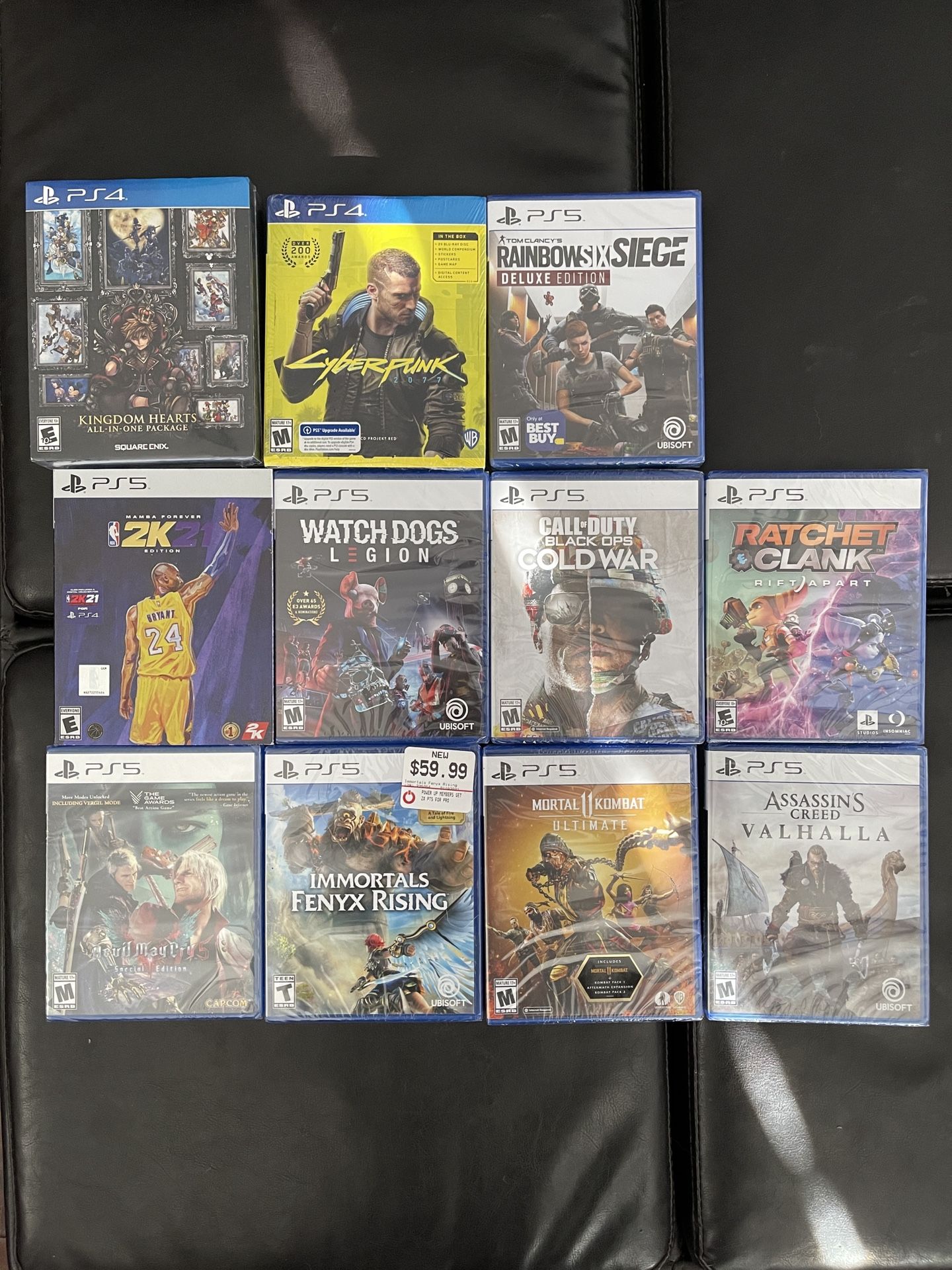 Brand New Sealed PlayStation 5 / PlayStation 4 / PS4 / PS5 Games / Kingdom Hearts / Cyberpunk / Rainbow Six Siege Deluxe Edition / 2K21 Mamba Edition