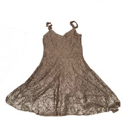 Free People size small champagne gold Lace Foil Ombré dress