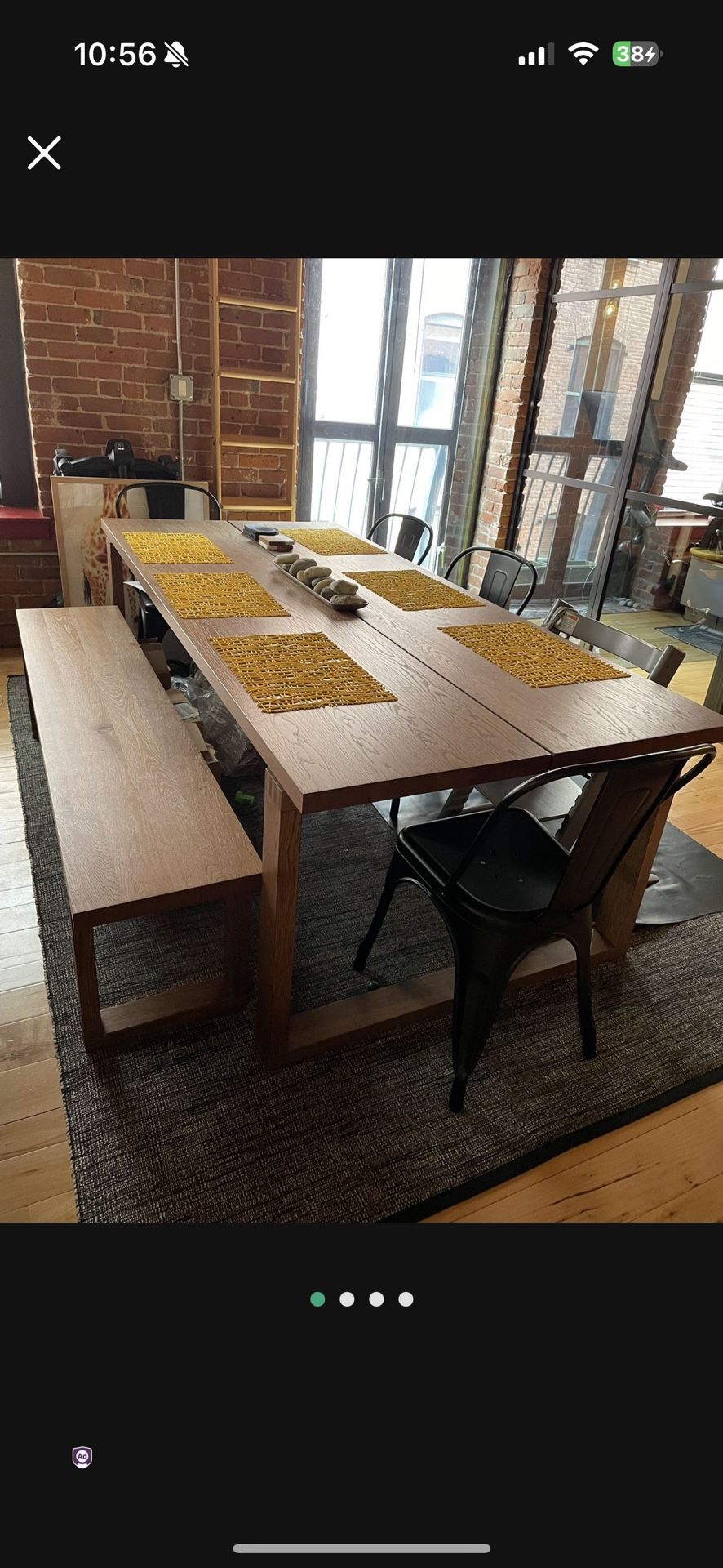 MÖRBYLÄNGA Dining table With Bench