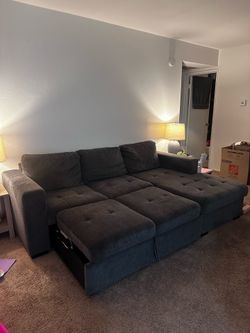 Dark Grey Pull Out Couch MOVING SALE !!